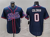 Men's Buffalo Bills #0 Keon Coleman Navy With Patch Cool Base Stitched Baseball Jersey,baseball caps,new era cap wholesale,wholesale hats